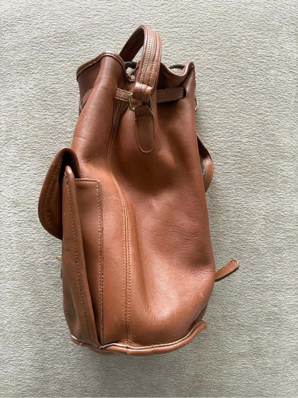 Vintage COACH British Tan Leather Backpack Style 9992 RARE 1990s